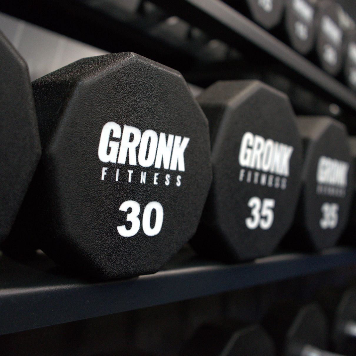 Gronk Fitness 10 sided Urethane Dumbbells (5lb-100lb) Set