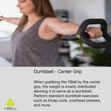 TRX YBell Arc Series 3-in-1 Kettlebell, Dumbbell and Push Up Bar Workout Equipment | 5.5 LBS