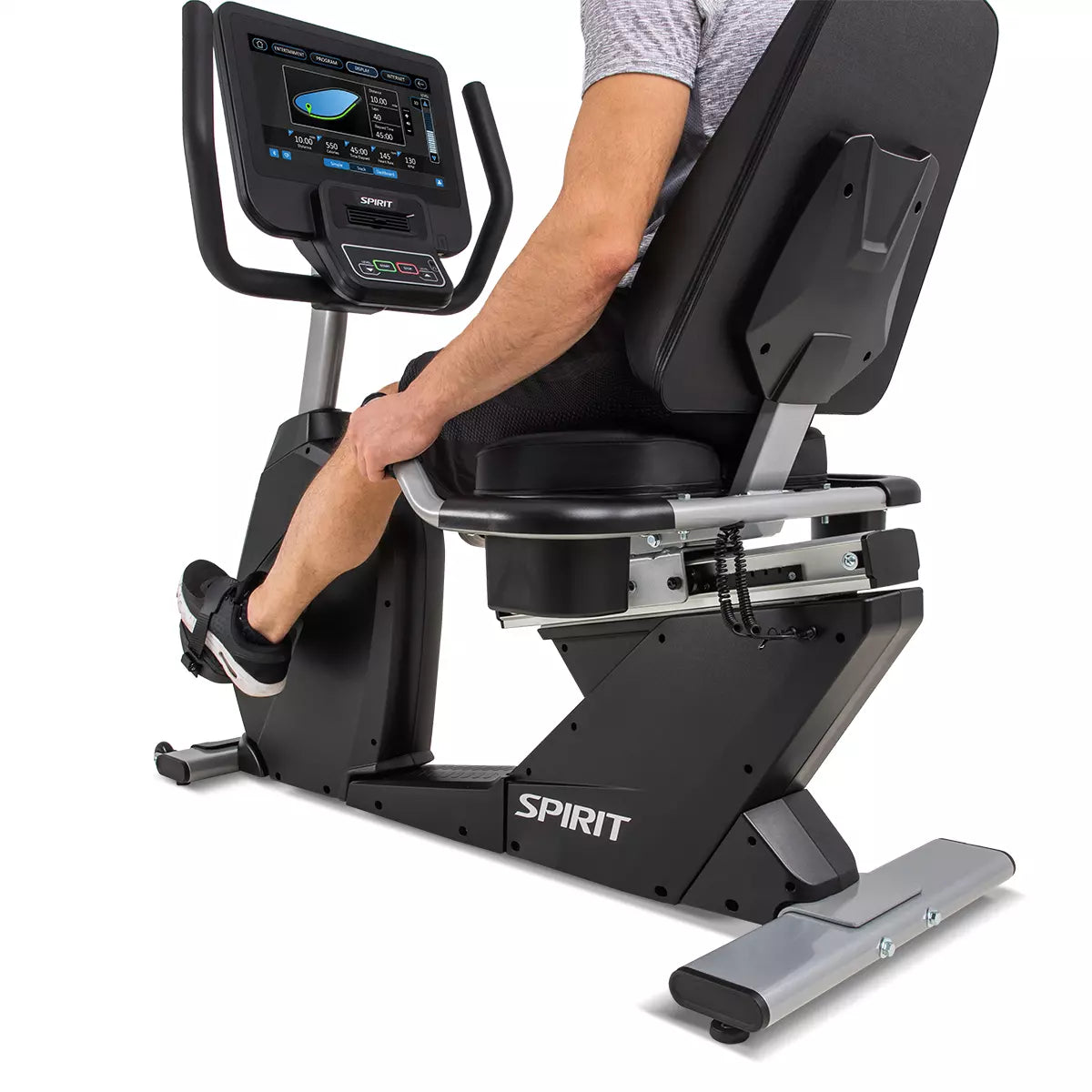 Spirit Fitness CR800 ENT Commercial Recumbent Bike Spirit Bike; Commercial l-r_3-4_pedal_far_jpg_1d54db75-df67-4537-9f58-115d2b6c8489