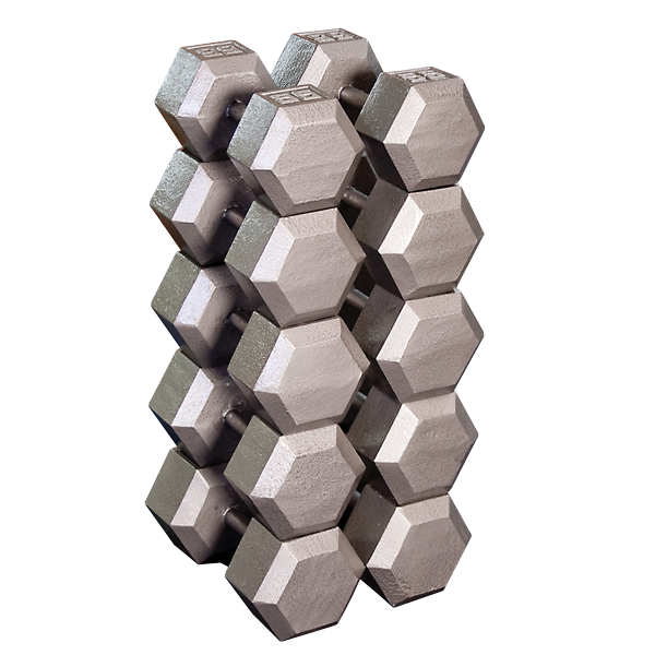 Body-Solid Iron Hex Standard Dumbbell Gray