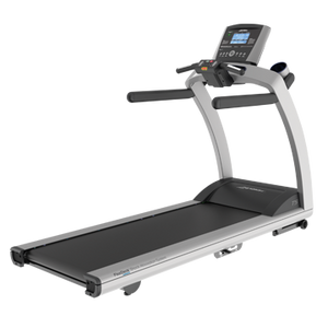 T5 treadmill with go console. The Life Fitness T5 Treadmill has adjustable running terrains that adjust deck firmness settings to mimic running on grass, track or pavement and personalized workout programs. The T5 Treadmill by Life Fitness has a spacious 60” x 22” running surface and energy saving tech that reduces energy use up to 90%.
