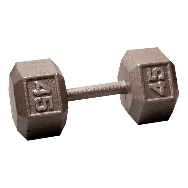 Body-Solid Iron Hex Standard Dumbbell Gray