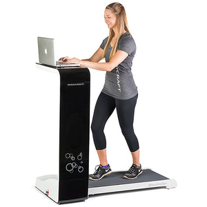 standing desk body craft space walker treadmill compact folding treadmill desk black
